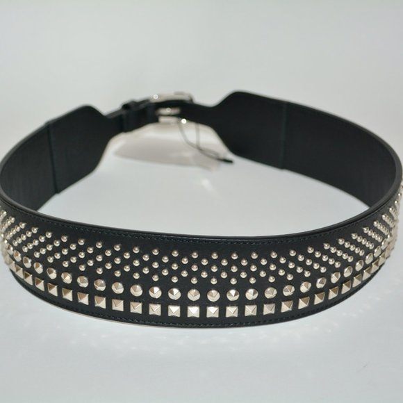 NWT AUTHENTIC GUCCI LEATHER STUDDED WAIST BELT - Picture 4 of 9